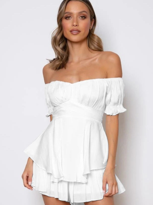 Sommer Minikleid Off-Shoulder Kleid Frauen