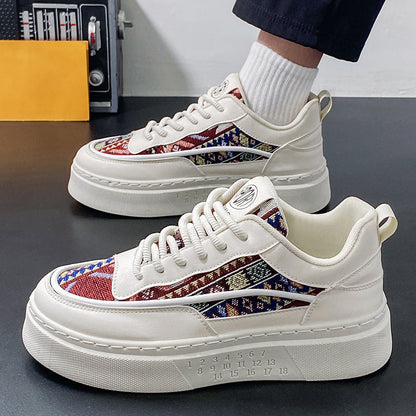 Damen Plateau Sneaker Bequem Mit Dämpfung Weiß