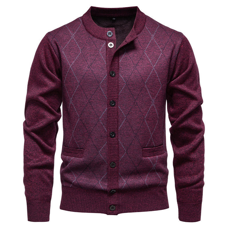 Herren Strickjacke Modern Diamantmuster Elegent
