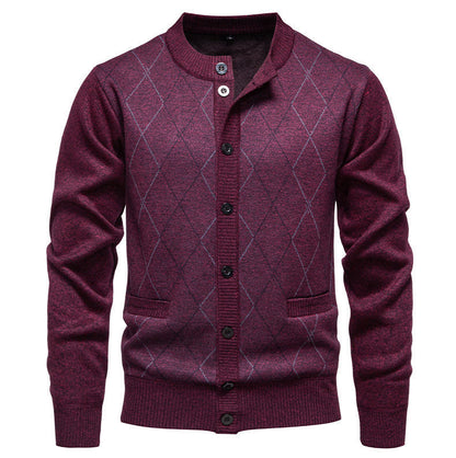 Herren Strickjacke Modern Diamantmuster Elegent