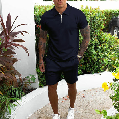 Herren Sportset Polo-Shirt und Shorts Freizeit Bekleidung