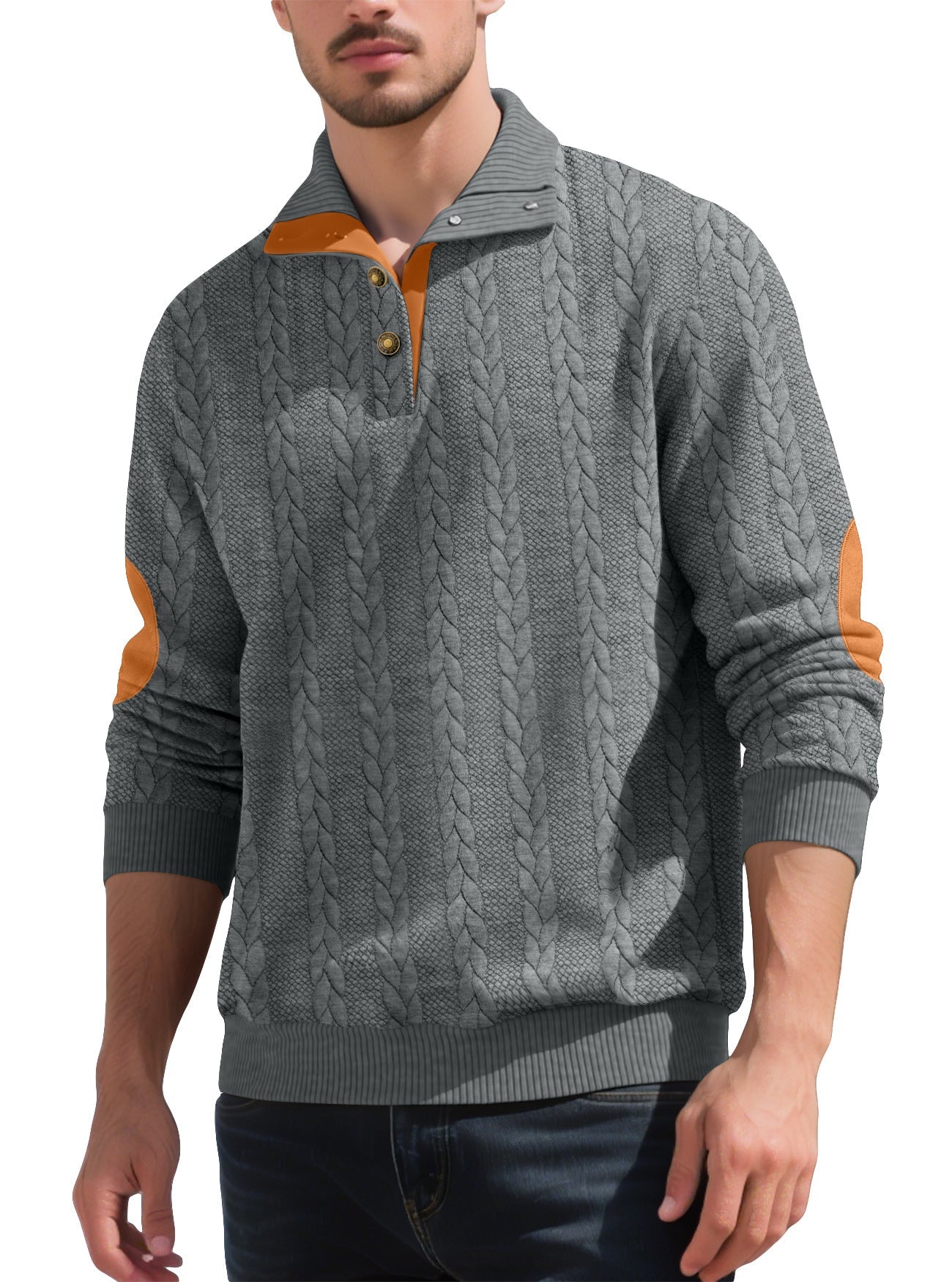 Herren Strickpullover Modern mit Kontrastdetails Hochwertig