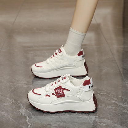 Damen Sneaker Plateau High Heels Schuhe Trendy