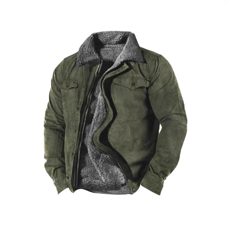Herren Winterjacke Warm Isoliert Knopfverschluss