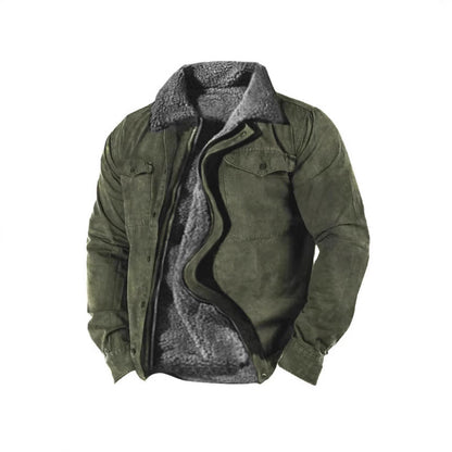 Herren Winterjacke Warm Isoliert Knopfverschluss