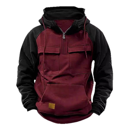 Herren Kapuzenpullover Sportlich Funktional Mit Taschen