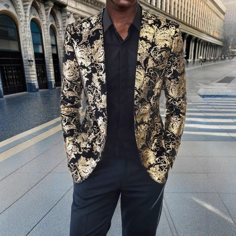 Herren Blazer Samt Elegant Floral Modern - BerlinGlamour
