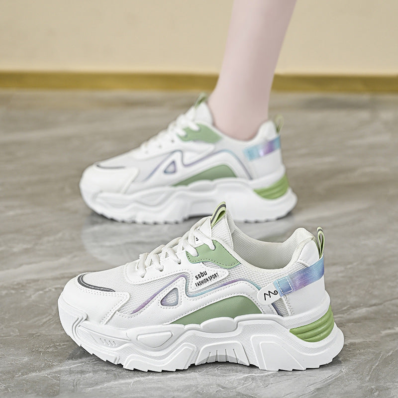 Damen Sneaker Sportlich Chunky Atmungsaktiv Stabile Sohle