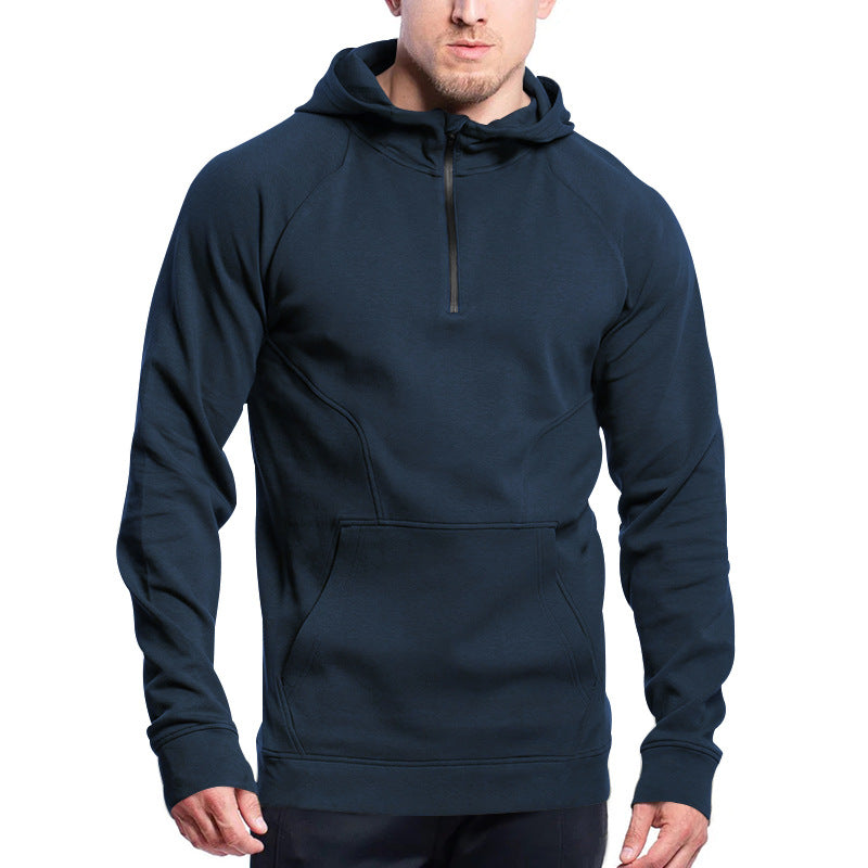 Herren Funktionshoodie Sportlich Mit Taschen Und Reißverschluss