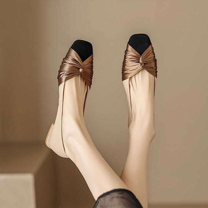 Damen Ballerinas Bequem Elegant mit Schleife
