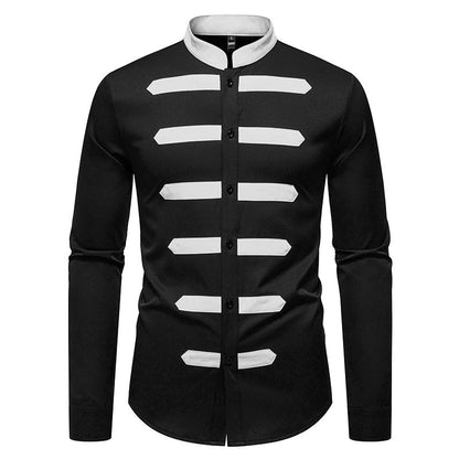 Herren Langarmhemd Modern mit Kontraststreifen SlimFit