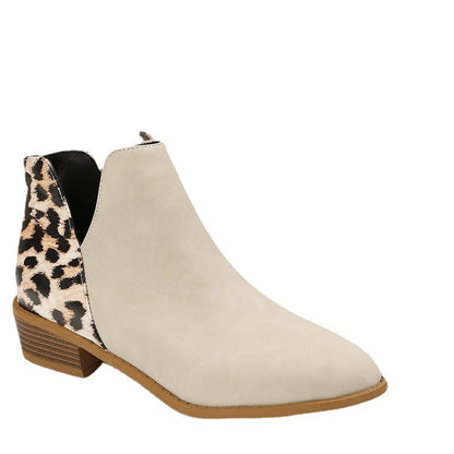 Damen Ankle Boots Leopardenmuster Elegant Schuhe