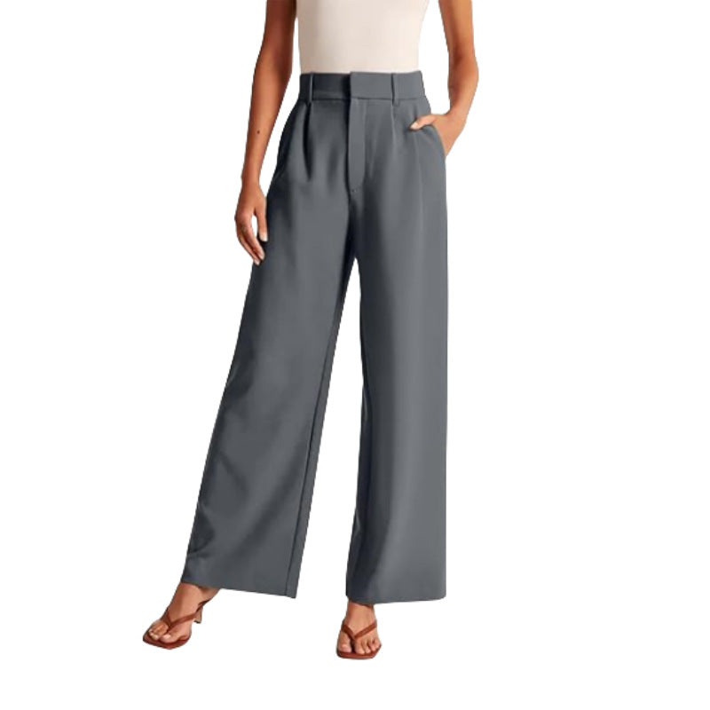 Damen Anzughose Weite Faltenhose Elegant