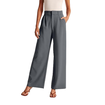Damen Anzughose Weite Faltenhose Elegant