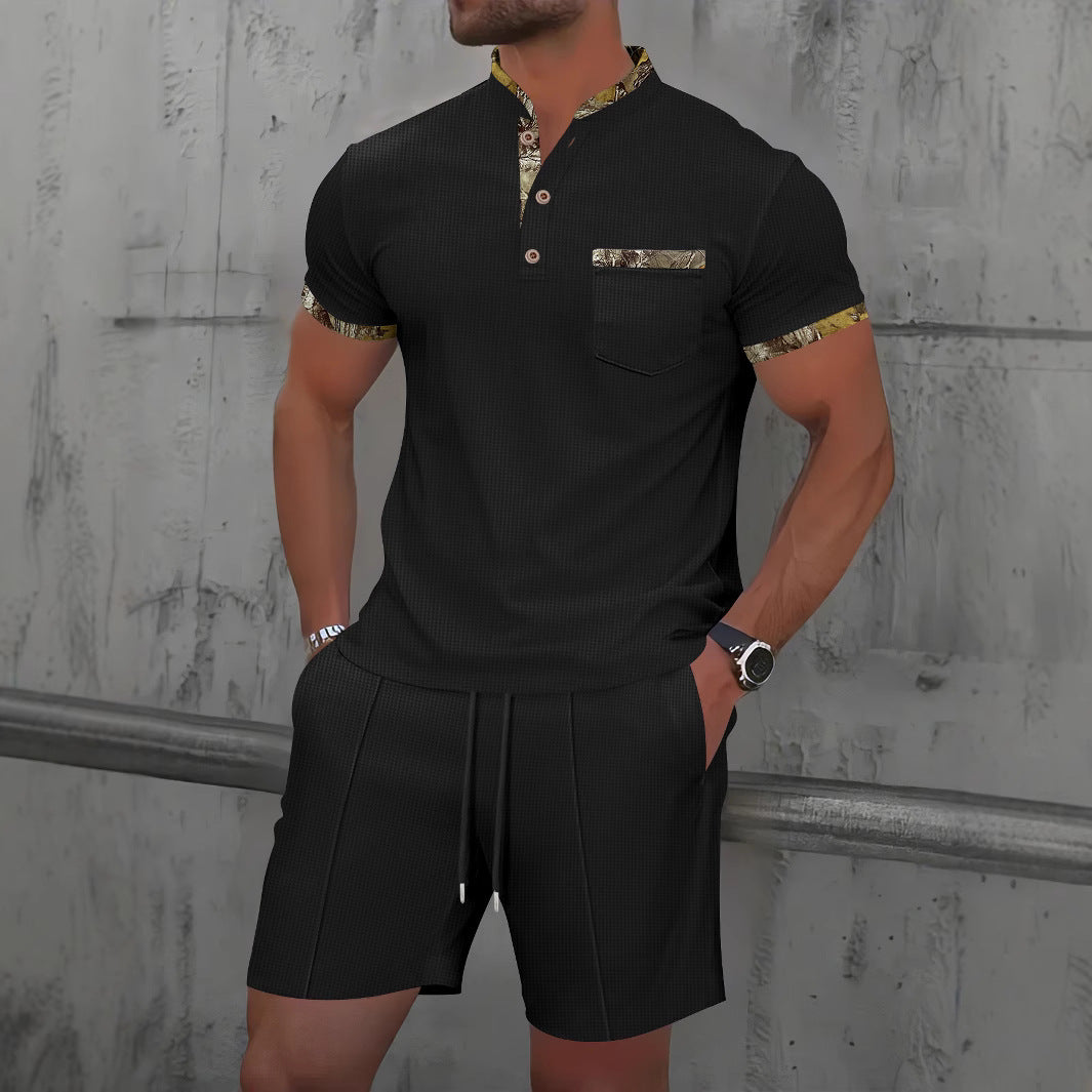 Herren Freizeitshirt Kurzarm mit Brusttasche Modern