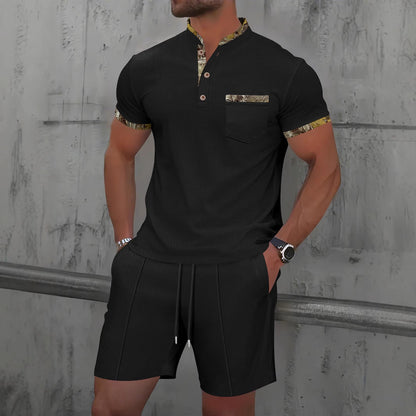 Herren Freizeitshirt Kurzarm mit Brusttasche Modern