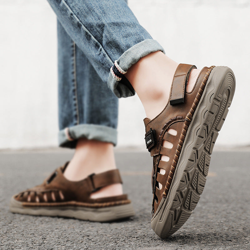 Damen Sandalen Atmungsaktiv Bequem mit Klettverschluss