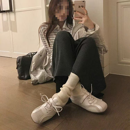 Damen Sneaker Schnürsenkel Sportlich Kuschelig