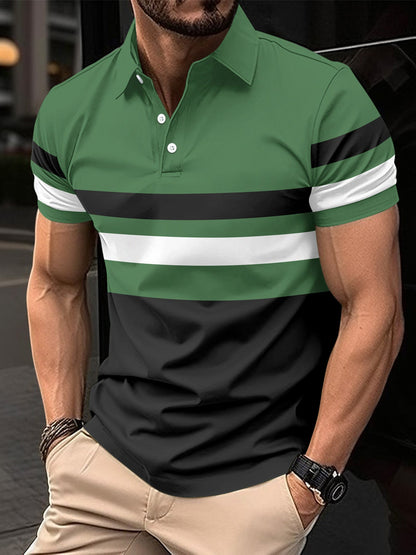 Herren Polo-Shirt Gestreift Modern Sportlich