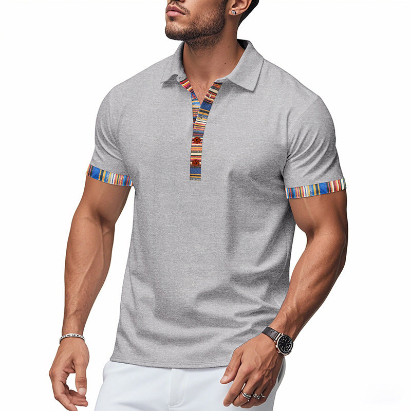 Herren Polohemd Modern Bunt Knöpfe Elegant
