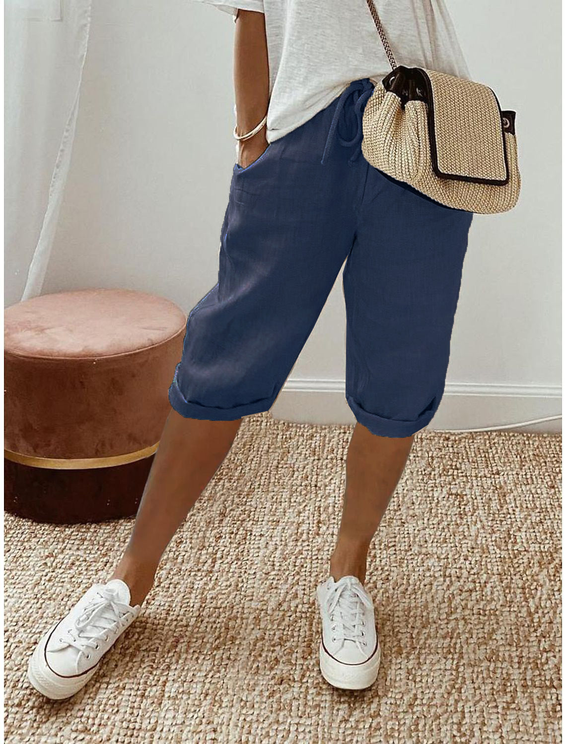 Luftige Damen Shorts Leinen Sommer