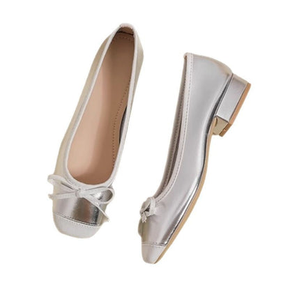 Damen Ballerinas Elegante Schuhe mit Schleife