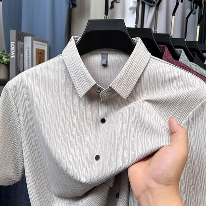 Herren Kurzarmhemd Elegant Feinbaumwolle Slimfit