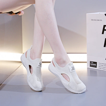 Damen Laufschuhe Atmungsaktiv mit elastischem Strickdesign und rutschfester Sohle