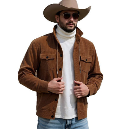 Herren Cordjacke Praktisch mit Brusttaschen und Kordelzug Modern