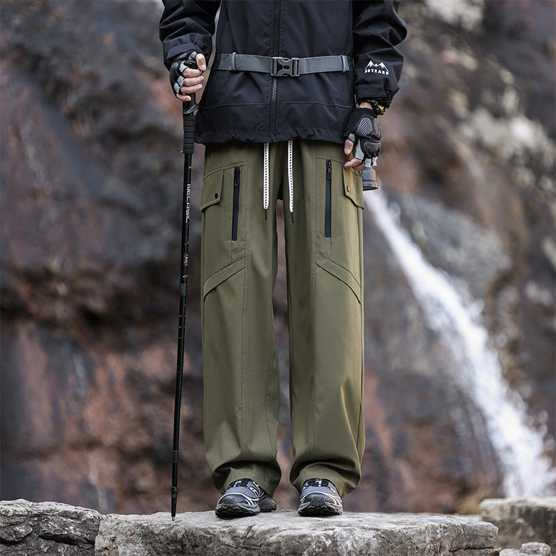 Herren Wanderhose Multifunktional mit verstellbarem Bund und Taschen
