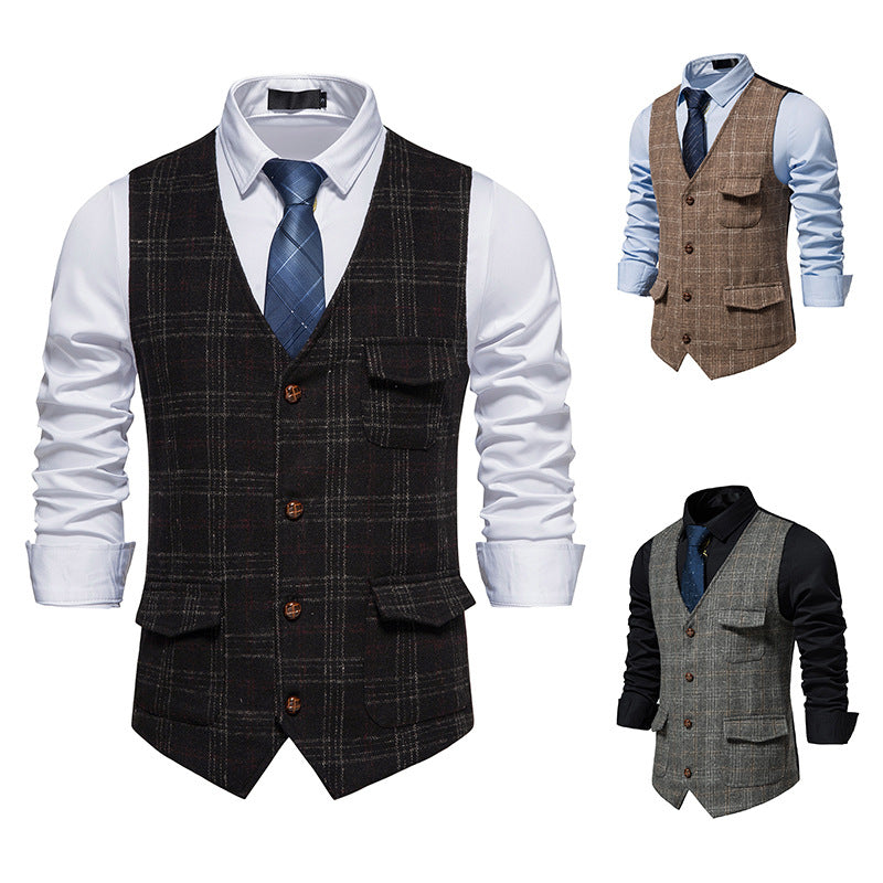Herren Weste Elegant Strukturiert Mit Taschen
