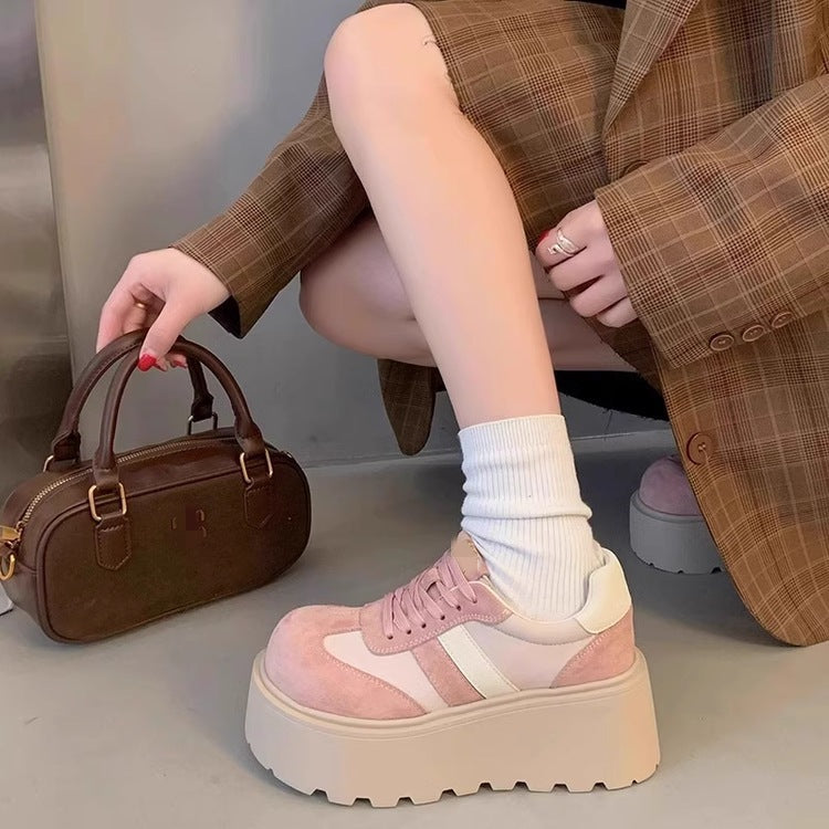 Damen Plattform Sneaker Hoch Veloursleder Bequem - BerlinGlamour