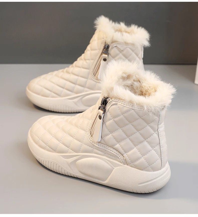 Damen Winter Sneaker Kuschelig Warm mit Reißverschluss
