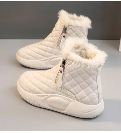 Damen Winter Sneaker Kuschelig Warm mit Reißverschluss