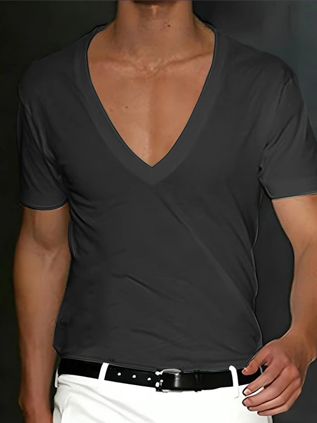Herren T-Shirt V-Ausschnitt Slim Fit Premium Qualität