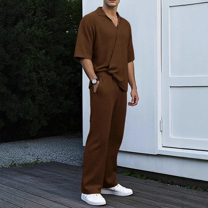 Herren Freizeit-Set V-Ausschnitt Elastisch Bequem