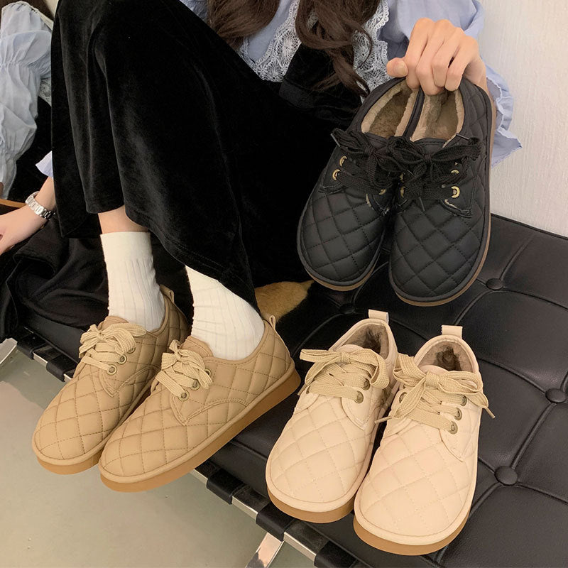 Damen Sneaker Gefüttert Komfortabel Steppmuster Schuhe - BerlinGlamour