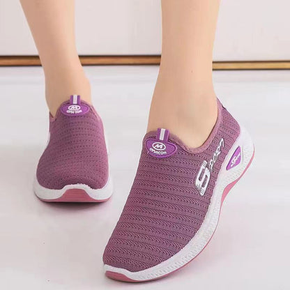 Damen Sportsneaker atmungsaktiv Mesh Sneaker Schwarz