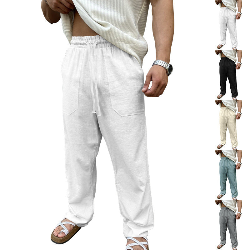 Herren Leinenhose Bequem Elastisch mit Taschen - BerlinGlamour