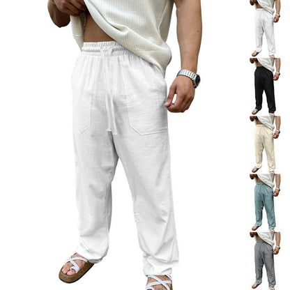 Herren Leinenhose Bequem Elastisch mit Taschen - BerlinGlamour