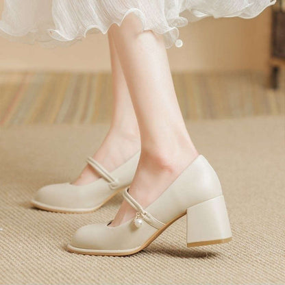 Damen High Heels Schuhe mit Perlen Details Elegante Pumps