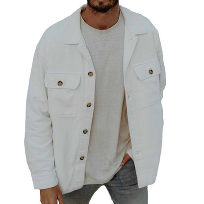 Herren Cordjacke Praktisch mit Brusttaschen Grau