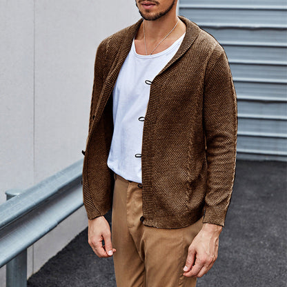 Herren Cardigan Lässig Offener Schnitt Strick Pullover Modern