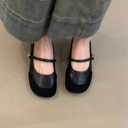 Damen Ballerinas Komfortabel Schnalle Schuhe Elegant