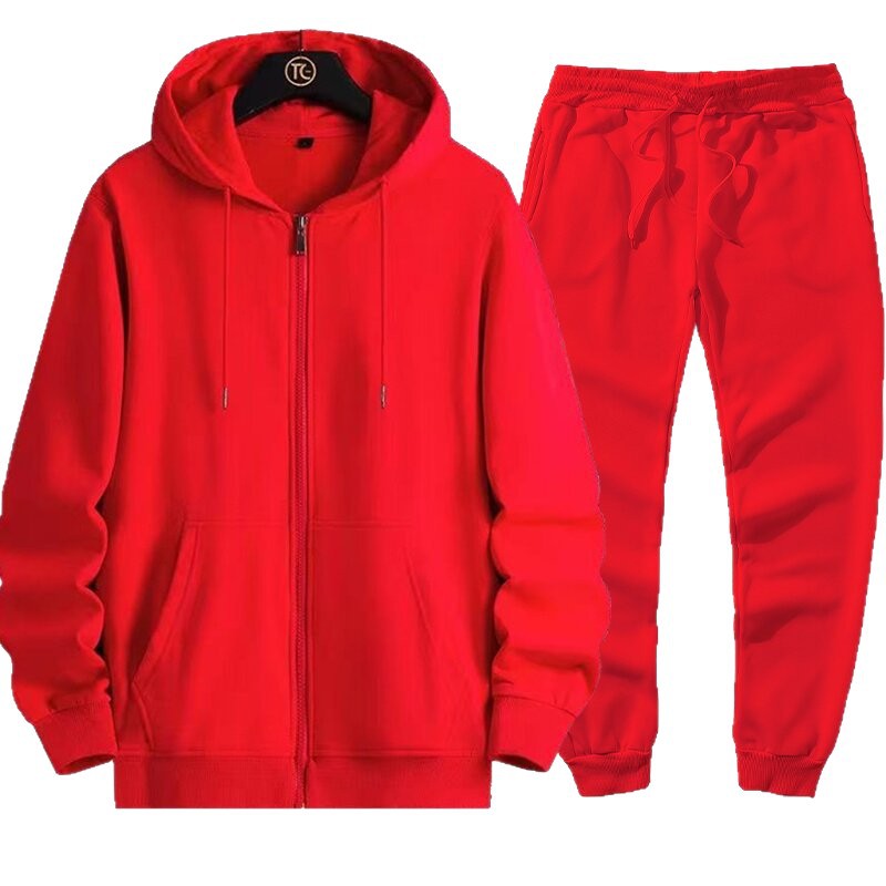 Herren Sportanzug Hoodie Joggingset Grau Modern