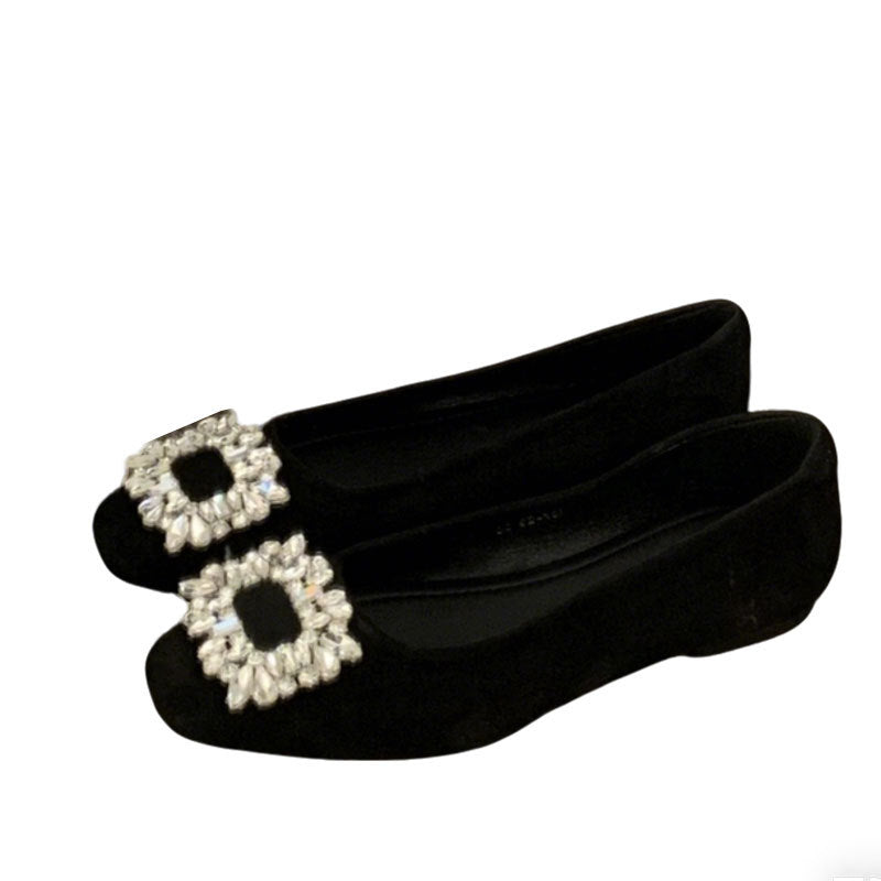 Damen Ballerinas Elegant Kristall Applikation Schuhe