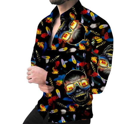 Herren Langarmhemd Tiermotiv Auffällig Trendy