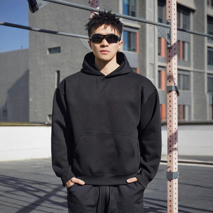 Herren Sweatshirt Oversized Kapuzenpulli Baumwolle Modern