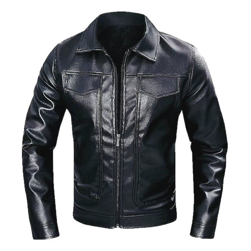 Lederjacke Herren Schwarz Modern Glamour