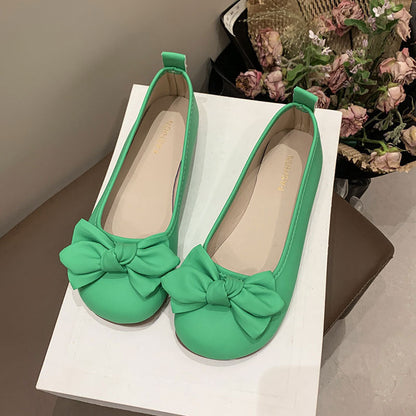 Damen Ballerinas Schleifenakzent Bequem Komfort Innensohle